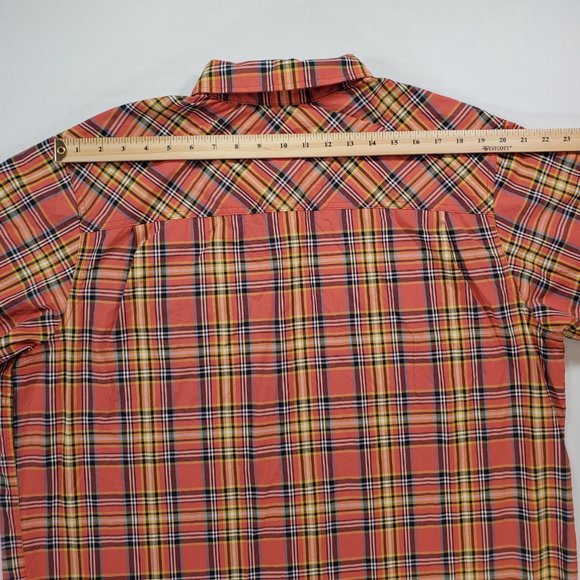 Outdoor Research Shirt Seapine Mens 3XL Orange Plaid Button Down Hiking Gorpcore - Picture 10 of 14